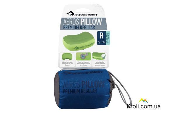 Подушка надувная Sea to Summit Aeros Premium Pillow, 11х34х24см, Navy (STS APILPREMRNB)