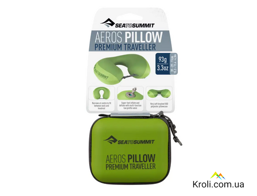 Подушка надувна Sea to Summit Aeros Premium Pillow Traveller, 11х39х29см, Lime (STS APILPREMYHALI)