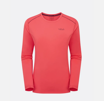 Футболка с длинным рукавом женская Rab Force LS Tee Wmns, Hibiscus, XS (8) (RB QBL-08-HIB-08)