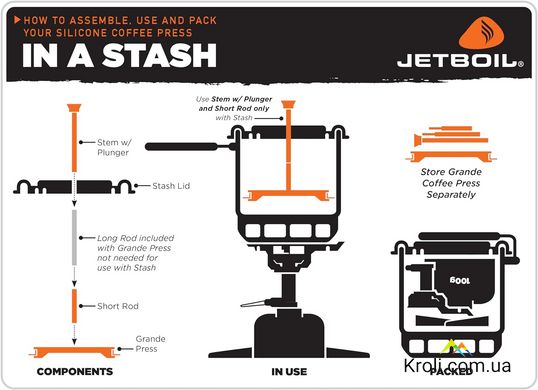 Прес для кави та чаю Jetboil Cofee Press Silicone (JB CFPS)