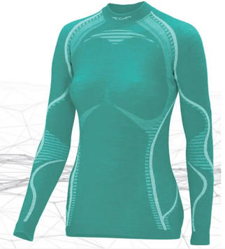 Термофутболка с длинным рукавом женская Accapi Ergowool, Caribbean/White, XS/S (ACC WА711.1001-XSS)