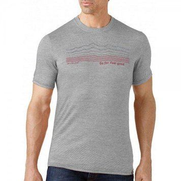 Футболка мужская Smartwool GT Slim Fit Striped Logo Light Gray, L (SW SF932.039-L)