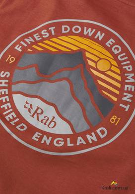 Футболка чоловіча Rab Basecamp 3 Peaks Tee, Red Clay, M (RB QCC-05-RCY-MED)