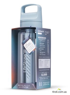 Бутылка-фильтр для воды LifeStraw Go Filter Bottle, 1 л, Icelandic Blue (LSW LGV41LBLWW)