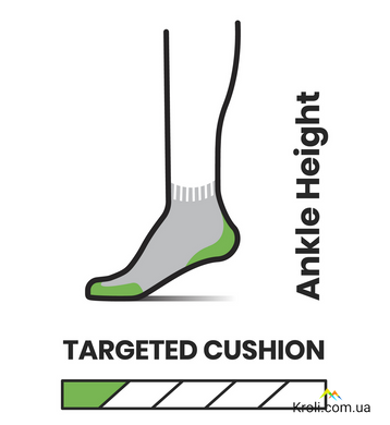 Термоноски мужские Smartwool Run Targeted Cushion Ankle Socks, Winter Moss, 46-49 (XL) (SW SW001661.K18-XL)