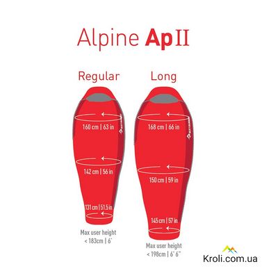Спальный мешок Sea to Summit Alpine ApII (-12/-20°C), 198 см - Left Zip, Fiery Red/Crimson (STS AAP2-L)