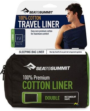Вкладыш в спальник Sea to Summit Premium Cotton Travel Liner Double (Rectangular)