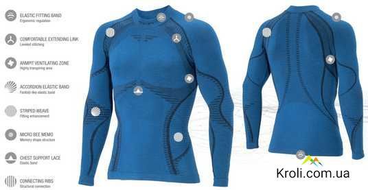 Термофутболка с длинным рукавом мужская Accapi Ergowool, M/L, Синий (Blue/Black) (ACC WА701.4099-ML)