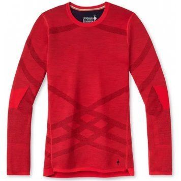 Термофутболка с длинным рукавом женская Smartwool Women's Intraknit Merino 200 Crew, Pomegranate/Deep Navy, M (SW SW019284.G79-M)