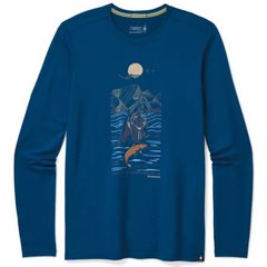 Чоловіча футболка SmartWool Чоловіча Merino Sport 150 Alpine Bear Довгий рукав Графічний трійник, Alpine Blue, M (SW 16294.b25-M)