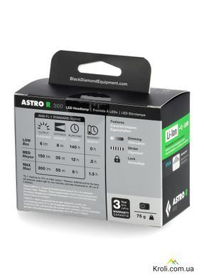 Ліхтар налобний Black Diamond Astro, 300-R люмен, Azul (BD 6206784004ALL1)