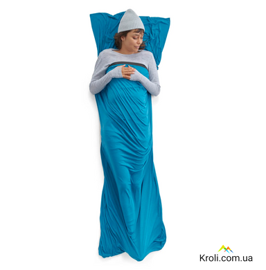 Вкладыш в спальник Sea to Summit Breeze Sleeping Bag Liner, Insect Shield - Rectangular w/ Pillow Sleeve, Turkish Tile Blue (STS ASL031081-251608)