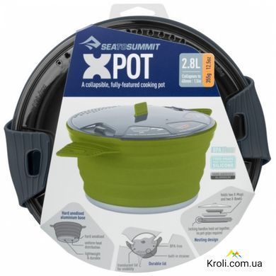 Каструля складна з алюмінієвим дном Sea To Summit X-Pot, Charcoal, 2.8 L (STS AXPOT2.8CH)