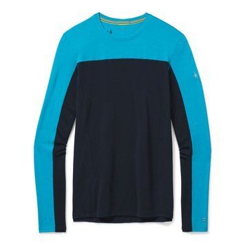 Термофутболка мужская SmartwooMen's Merino Sport 250 Long Sleeve Crew, Sea Blue/Deep Navy, M (SW 19023.E82-M)