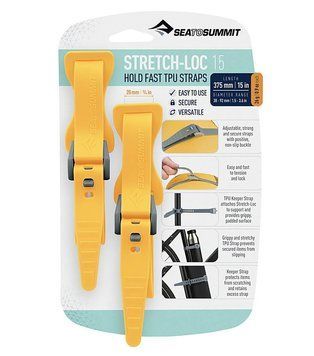 Набор стяжек See to Summit Stretch-Loc, 2 Pack, 20x375, Yellow (STS ASLSTRP20X375YW)