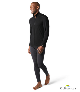 Термофутболка з довгим рукавом чоловіча Smartwool Men's Classic Thermal Merino Base Layer 1/4 Zip Boxed, Black, XXL (SW SW002822.001-XXL)