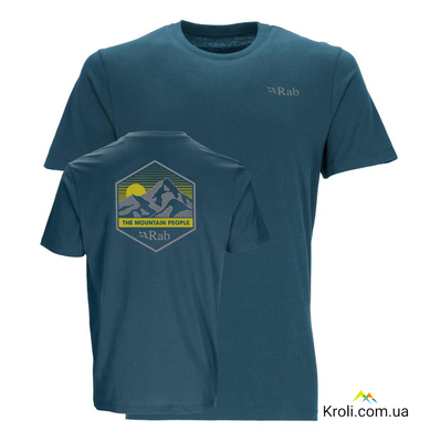 Футболка мужская Rab Stance Mountain Peak Tee, Tempest Blue, XL (RB QCB-66-TMB-XLG)