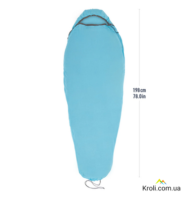 Вкладиш в спальник Sea to Summit Breeze Sleeping Bag Liner, Mummy w/ Drawcord - Compact (зріст 177), Blue Atoll (STS ASL031081-190202)