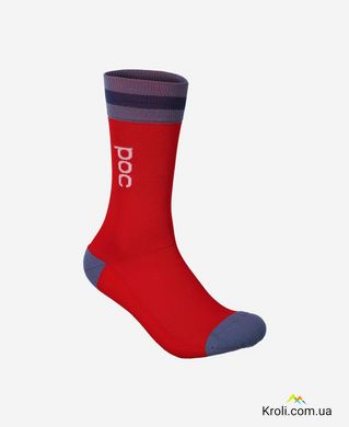 Носки велосипедные POC Essential Mid Length Sock Calcite Blue/Prismane Red, M