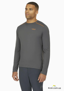 Футболка з довгим рукавом чоловіча Rab Force LS Tee, Graphene, L (RB QBL-07-GRH-LRG)