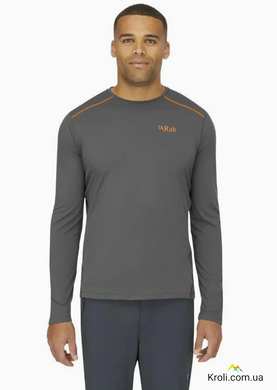 Футболка з довгим рукавом чоловіча Rab Force LS Tee, Graphene, L (RB QBL-07-GRH-LRG)
