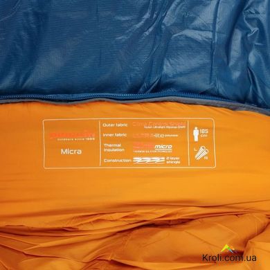 Спальный мешок Pinguin Micra 2020 Синий, 195, Левая (PNG 230352)