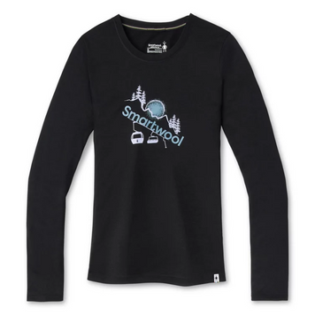 Термофутболка женская Smartwool Women&rsquo;s Merino Sport 150 Chair Lift Long Sleeve Graphic Tee, Black, M (SW SW016515.001-M)