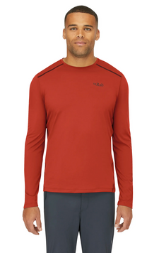 Футболка з довгим рукавом чоловіча Rab Force LS Tee, Tuscan Red, L (RB QBL-07-TRD-LRG)