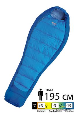 Спальный мешок Pinguin Mistral PFM (3/-3°C), 195 см - Right Zip,Blue (PNG 235456)