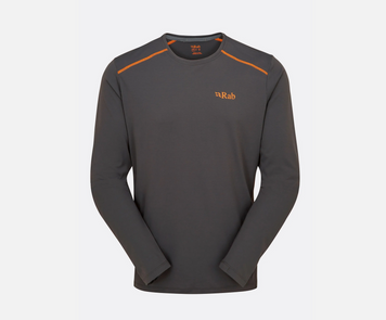 Футболка з довгим рукавом чоловіча Rab Force LS Tee, Graphene, M (RB QBL-07-GRH-MED)