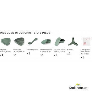 Набор туристической посуды Light My Fire LunchKit BIO 6 pcs (LMF 24137) Розовый Зелёный