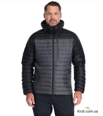 Куртка мужская зимняя Rab Microlight Alpine Jacket, Black/Graphene, S (RB QDB-12-BG-S)