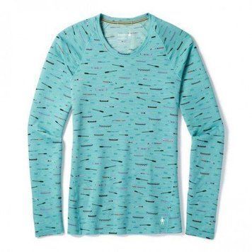Футболка женская Smartwool Merino 150 Baselayer Print Long Sleeve Nile Blue, L (SW 15574.B46-L)