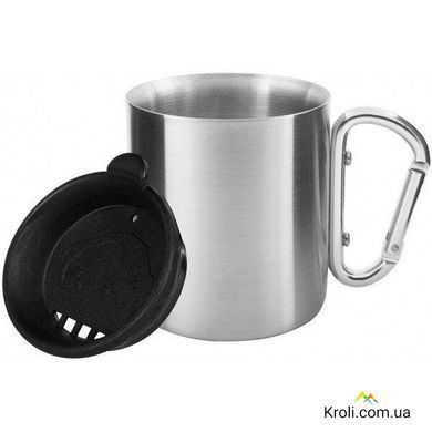 Термокружка з ручкою-карабіном Tatonka Thermo Mug Carabiner 250 мл, Silver (TAT 4134.000)