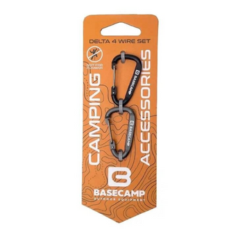 Набір алюмінієвих сервісних карабінів Base Camp Delta 4 Wire Set 2, 2 шт, Black/Grey (BCP 60800)