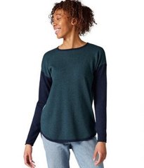 Кофта женская Smartwool Women's Shadow Pine Colorblock Sweater, Twilight Blue Heather, M (SW SW016487.G75-M)