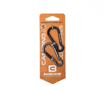Набір алюмінієвих сервісних карабінів Base Camp Omega 6 Straight Set, 2 шт, Black/Grey (BCP 61215)