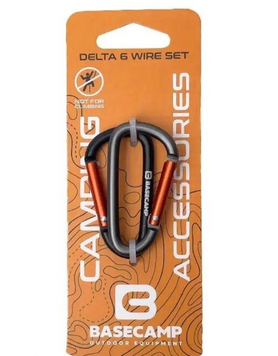 Набір алюмінієвих сервісних карабінів Base Camp Delta 6 Straight Set, 2 шт, Black/Grey (BCP 61415)