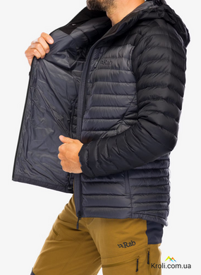 Пуховик чоловічій Rab Microlight Alpine Jacket, Black/Graphene, L (RB QDB-12-BGP-LRG)