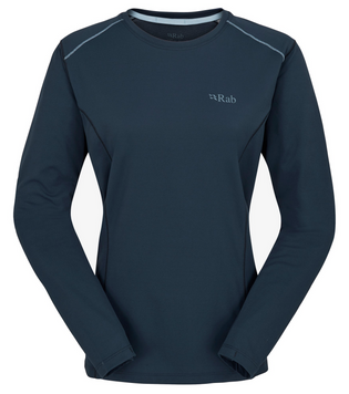 Футболка с длинным рукавом женская Rab Force LS Tee Wmns, Tempest Blue, L (14) (RB QBL-08-TMB-14)