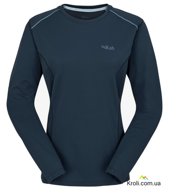 Футболка с длинным рукавом женская Rab Force LS Tee Wmns, Tempest Blue, L (14) (RB QBL-08-TMB-14)