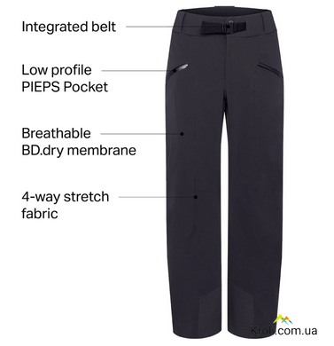 Штани чоловічі Black Diamond M Recon Stretch Ski Pants, Carbon, XL (BD ZC0G.0003-XL)