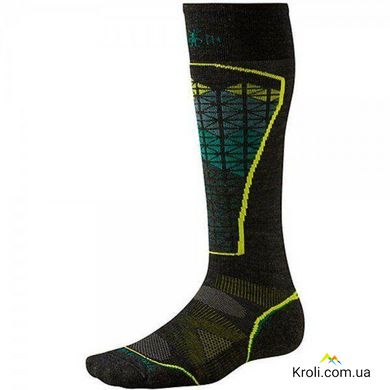 Шкарпетки чоловічі Smartwool PhD Ski Light Pattern Charcoal / Alpine Green, XL (SW SW017.632-XL)