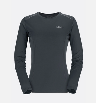 Футболка с длинным рукавом женская Rab Force LS Tee Wmns, Beluga, L (14) (RB QBL-08-BEL-14)