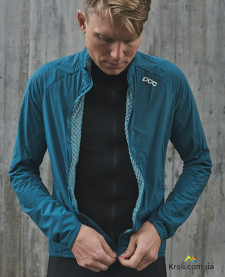 Велосипедна куртка-ветровка чоловіча POC Pro Thermal Jacket, Dioptase Blue, M (PC SS22523151653MED1)