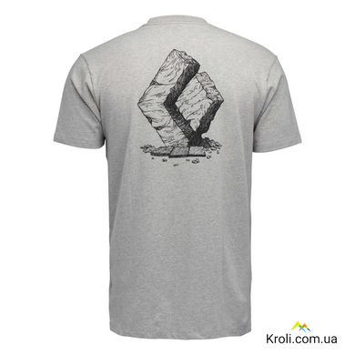 Футболка чоловіча Black Diamond M Boulder SS Tee, Nickel Heather, L (BD 7524041014LRG1)