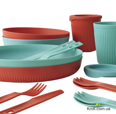 Набор посуды Sea to Summit Passage Dinnerware Set, 2P, 14 Piece, Spicy Orange/Aqua Sea Blue (STS ACK037051-122123)